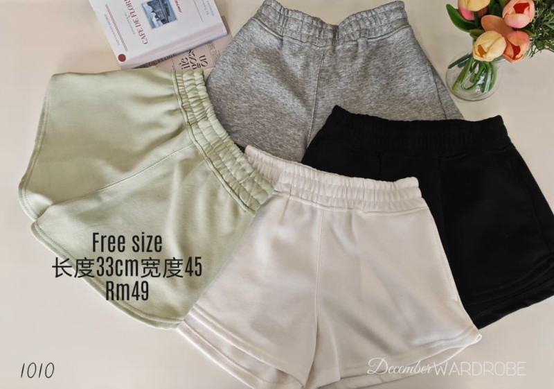 高腰松紧休闲短裤女